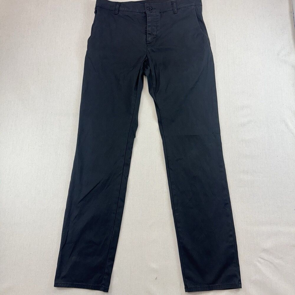 Monadic Men’s Black Slim Fit Chino Pants Size 31 Cotton Stretch Casual Trousers
